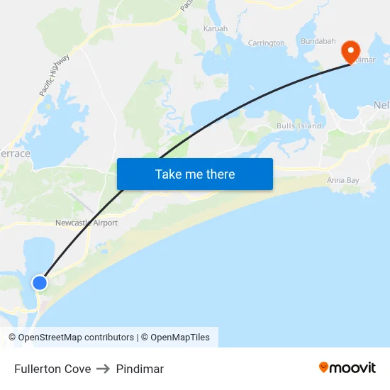 Fullerton Cove to Pindimar map