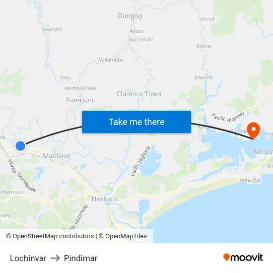 Lochinvar to Pindimar map