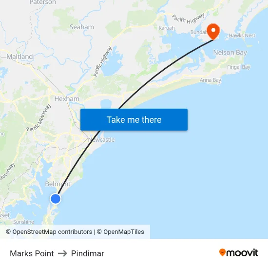 Marks Point to Pindimar map