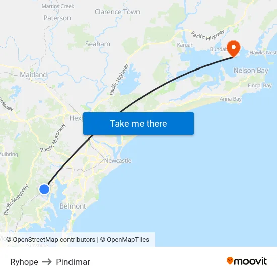 Ryhope to Pindimar map