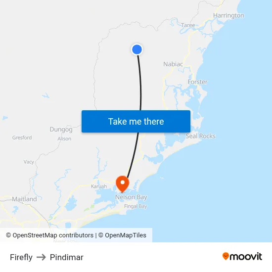Firefly to Pindimar map