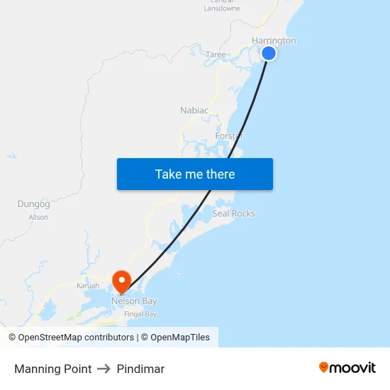 Manning Point to Pindimar map