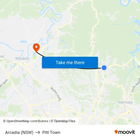 Arcadia (NSW) to Pitt Town map