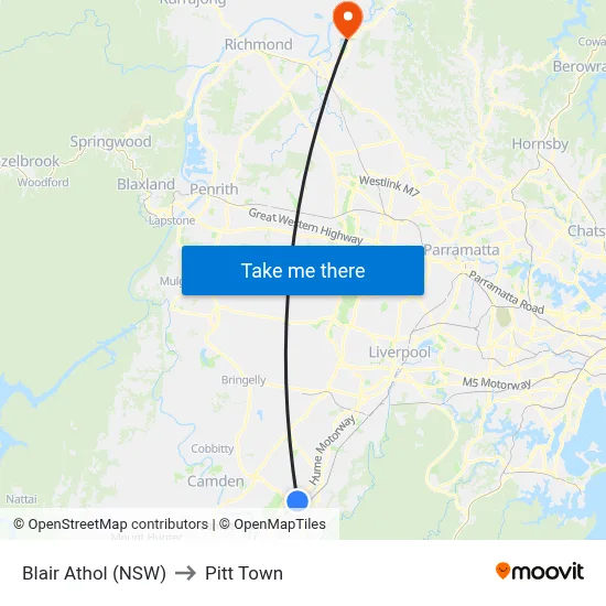 Blair Athol (NSW) to Pitt Town map