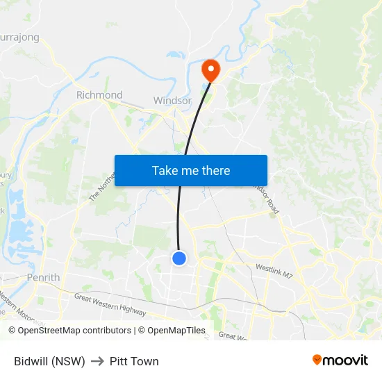 Bidwill (NSW) to Pitt Town map