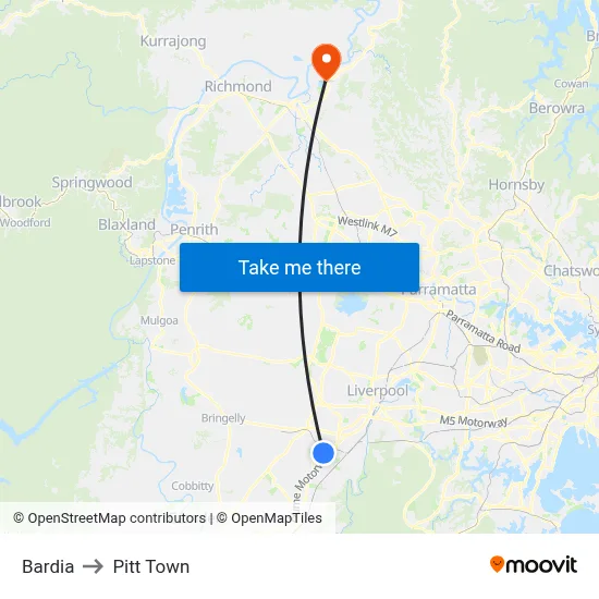 Bardia to Pitt Town map
