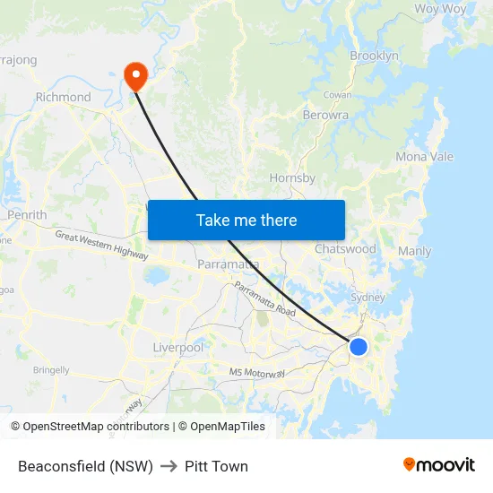 Beaconsfield (NSW) to Pitt Town map
