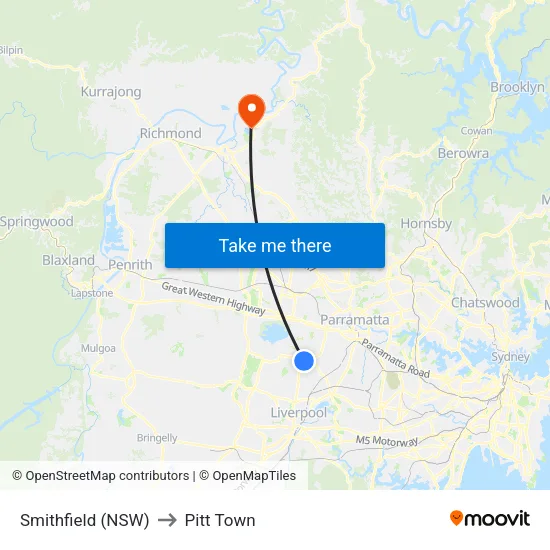 Smithfield (NSW) to Pitt Town map