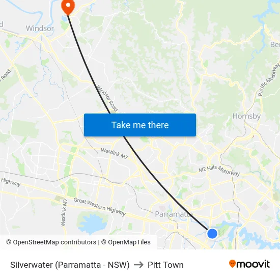 Silverwater (Parramatta - NSW) to Pitt Town map