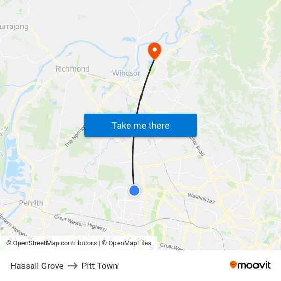 Hassall Grove to Pitt Town map