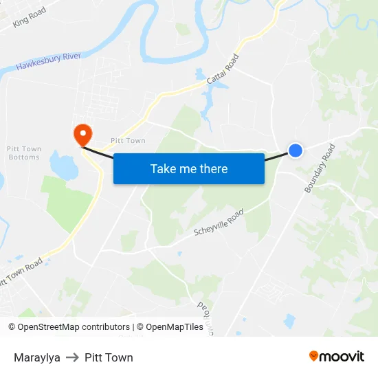 Maraylya to Pitt Town map