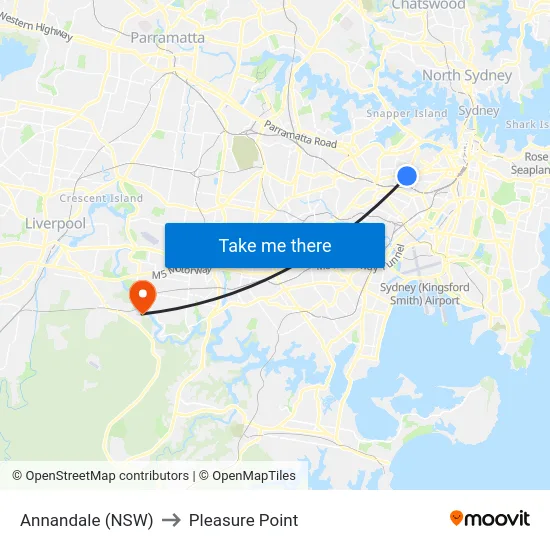 Annandale (NSW) to Pleasure Point map