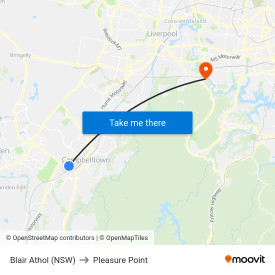 Blair Athol (NSW) to Pleasure Point map