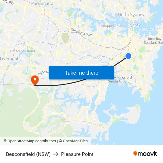 Beaconsfield (NSW) to Pleasure Point map