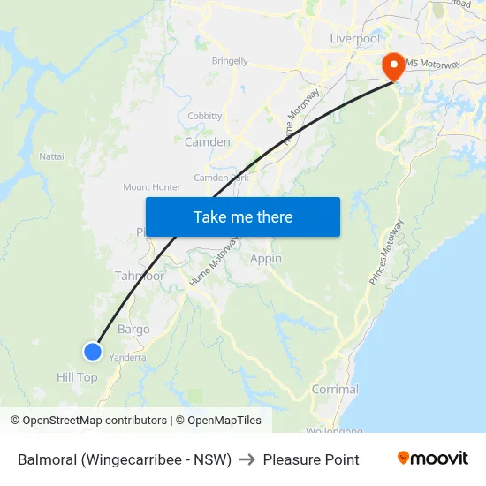 Balmoral (Wingecarribee - NSW) to Pleasure Point map