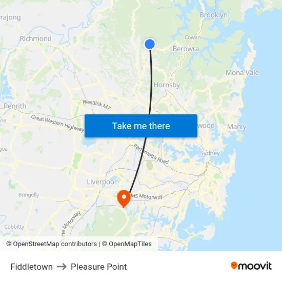Fiddletown to Pleasure Point map