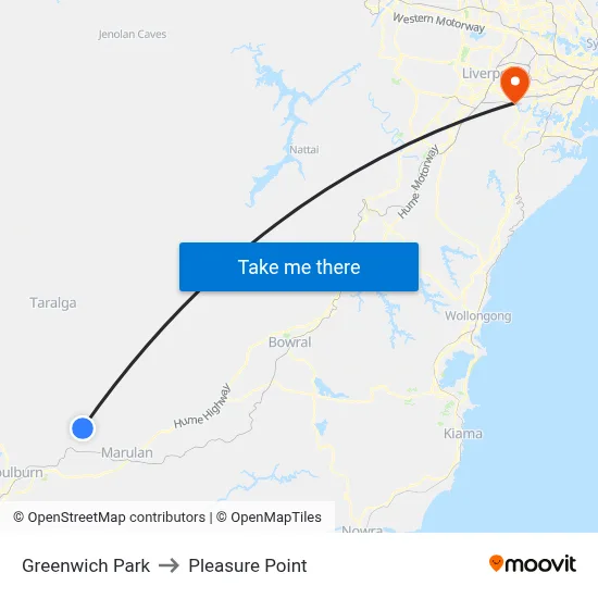 Greenwich Park to Pleasure Point map