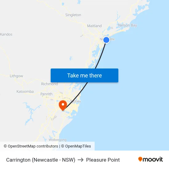 Carrington (Newcastle - NSW) to Pleasure Point map
