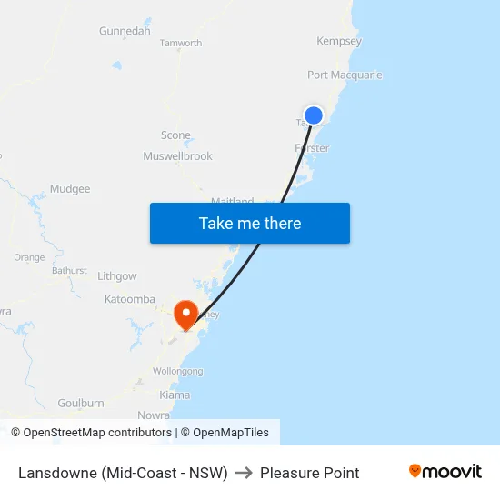 Lansdowne (Mid-Coast - NSW) to Pleasure Point map
