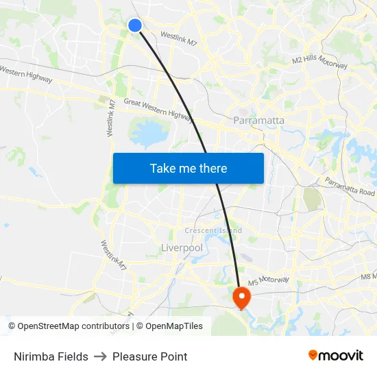 Nirimba Fields to Pleasure Point map