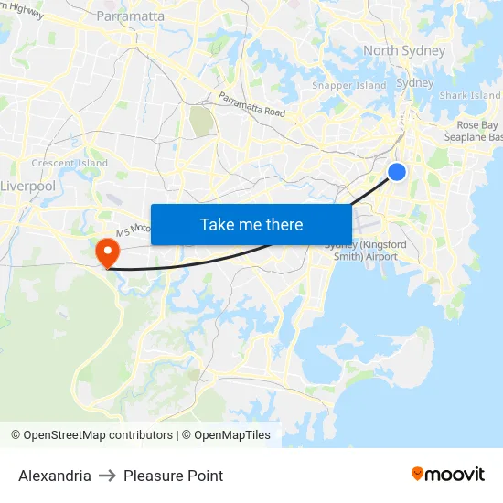 Alexandria to Pleasure Point map