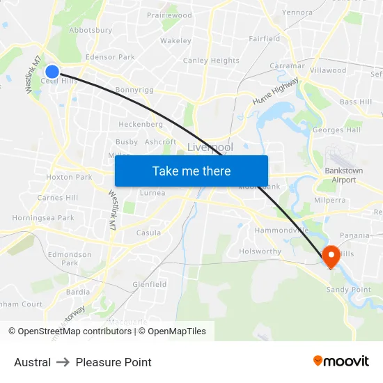 Austral to Pleasure Point map