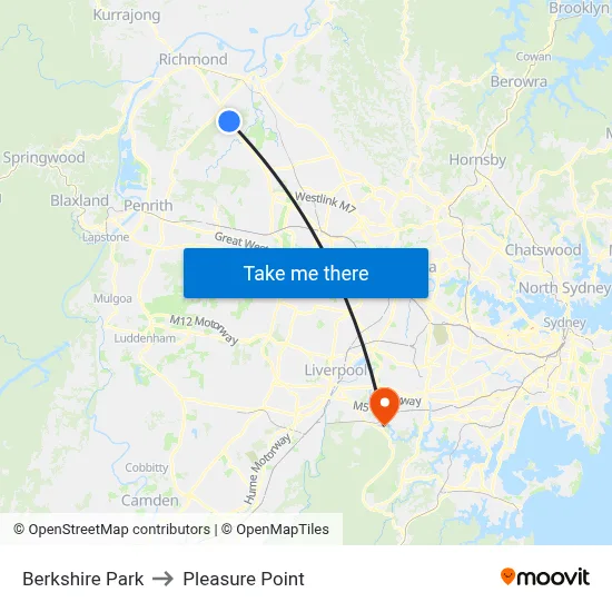 Berkshire Park to Pleasure Point map