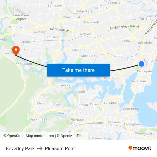 Beverley Park to Pleasure Point map