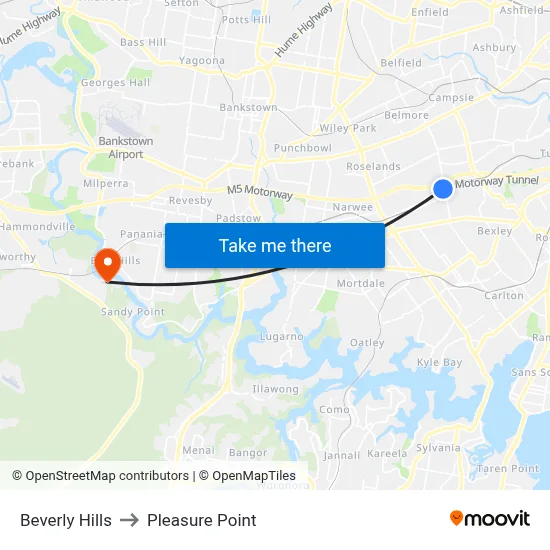 Beverly Hills to Pleasure Point map