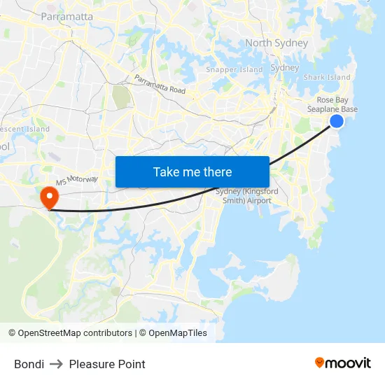 Bondi to Pleasure Point map