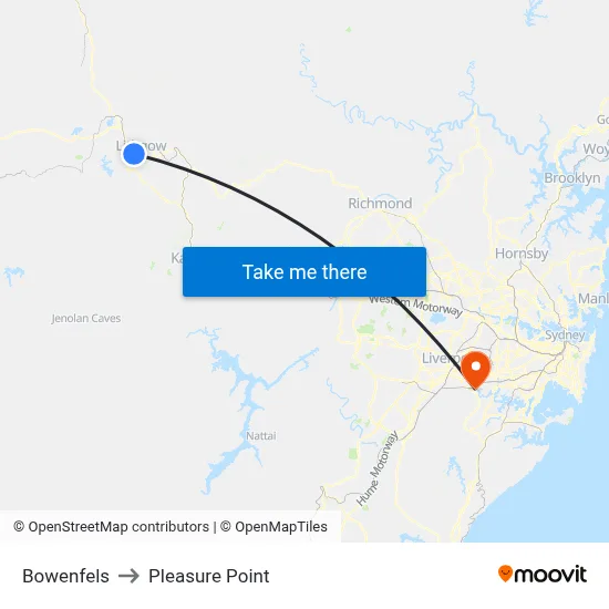Bowenfels to Pleasure Point map
