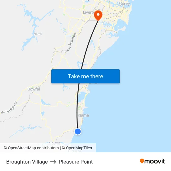 Broughton Village to Pleasure Point map