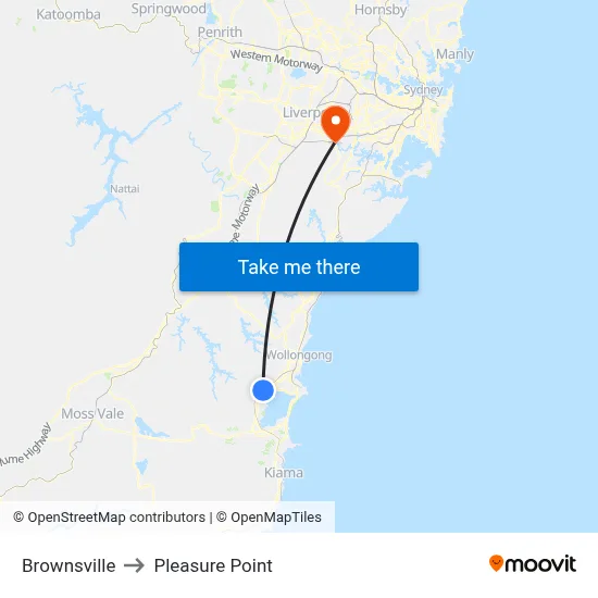 Brownsville to Pleasure Point map