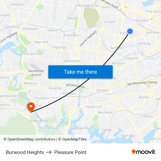 Burwood Heights to Pleasure Point map