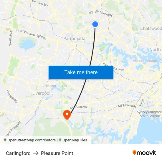 Carlingford to Pleasure Point map