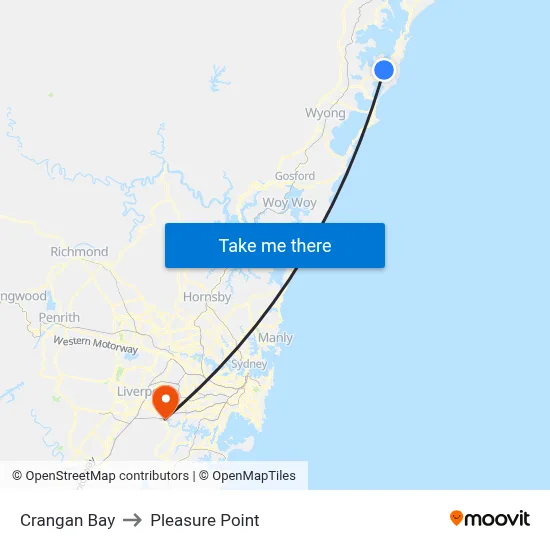 Crangan Bay to Pleasure Point map