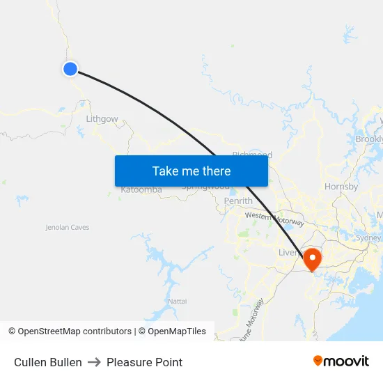 Cullen Bullen to Pleasure Point map
