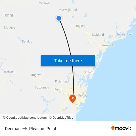 Denman to Pleasure Point map