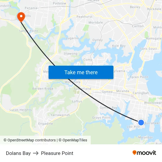 Dolans Bay to Pleasure Point map