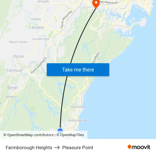 Farmborough Heights to Pleasure Point map