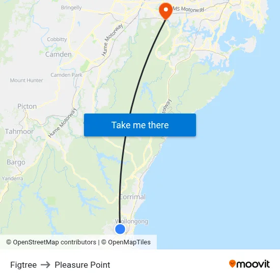 Figtree to Pleasure Point map