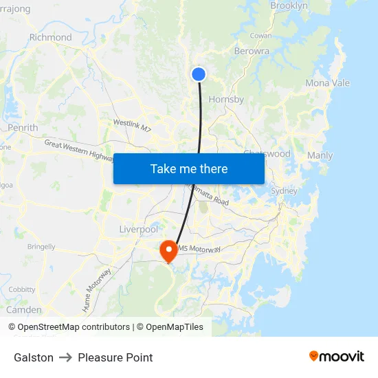 Galston to Pleasure Point map