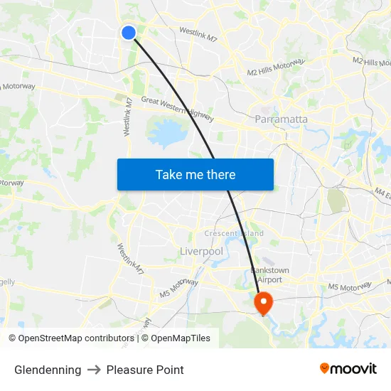 Glendenning to Pleasure Point map