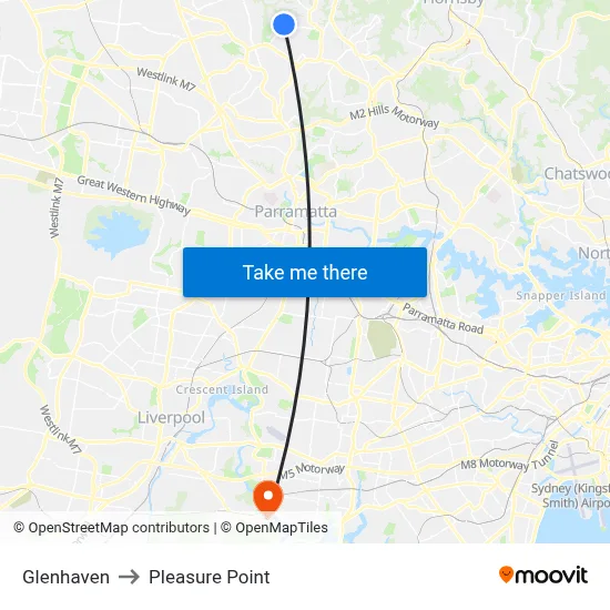 Glenhaven to Pleasure Point map