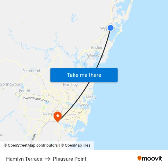 Hamlyn Terrace to Pleasure Point map