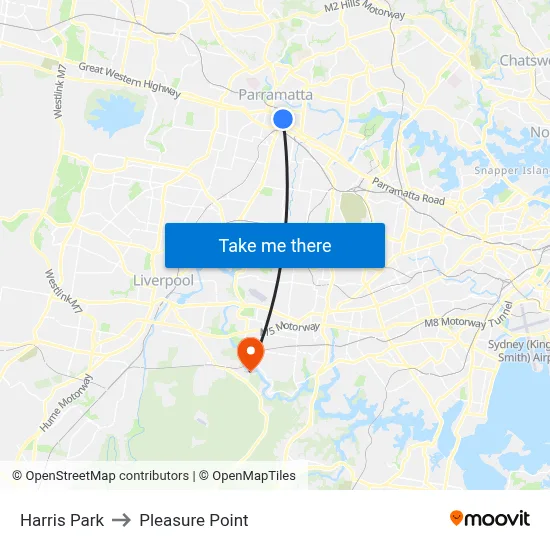 Harris Park to Pleasure Point map