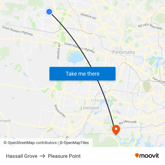 Hassall Grove to Pleasure Point map