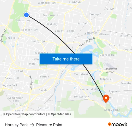 Horsley Park to Pleasure Point map