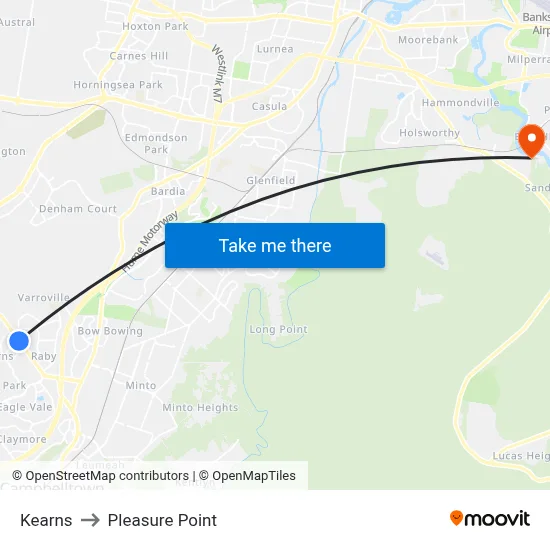 Kearns to Pleasure Point map