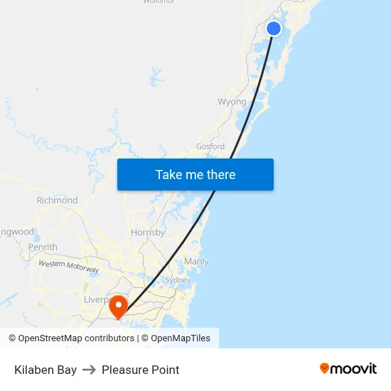 Kilaben Bay to Pleasure Point map